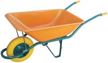 Carretillo Europa Amarillo Obra Rueda Maciza 90 Litros