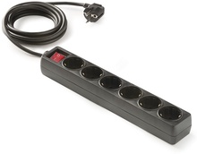 Base Multiple Regleta con Interruptor 6 Tomas 1,5 m Negro Base Multiple Regleta con Interruptor 6 Tomas 1,5 m Negro
