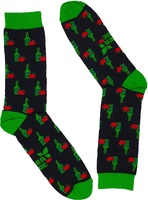 Calcetin Zuper Fantasia Botella Sidra Negro/verde Talla Mediana 41-43