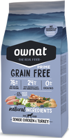 Pienso Perros Ownat Grain Free Prime Senior Pollo y Pavo 3 kg