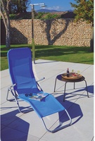 Tumbona Jard�n Reclinable Acero Textil Azul