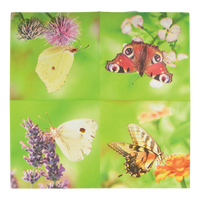 Servilletas de Papel Mariposas 33x33cm Fondo Verde
