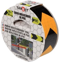 Cinta Reflectante Patron Flecha Amarilla/Negra 33m x 50mm