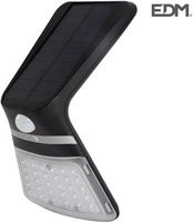 Luz solar exterior jardín recargable con sensor de presencia Edm negra 430 lumnes Luz solar exterior jardín recargable con sensor de presencia Edm negra 430 lumnes