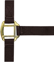 Cabestro de Nylon Marr�n Forrado de Cuero para Pura Sangre