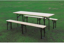 Conjunto 2 Bancos + Mesa de Madera/Acero