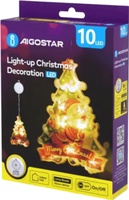 Adorno Navidad Figura Arbol de Navidad con Luz y Ventosa a Pilas