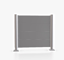 Pantalla Privacidad 180x180 Plata Metalica