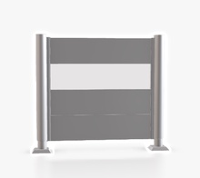 Pantalla Privacidad Con Panel 180x200 Plata Metalica