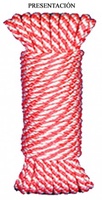 Cuerda Polipropileno / Helicoidal 5mm 25 metros Rojo/blanco