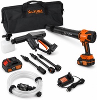 Pack Limpieza Coche, Moto y Bicicleta Altuna 21V: Hidrolimpiadora AH01 + Soplador AS01, 2 Bater�as 4 Ah y Cargador