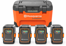 Pack multicargador Husqvarna 40-C1000X4 + 4 bater�as 40-B140X 36 V 4 Ah