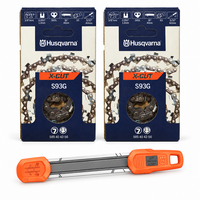 Pack motosierra: 2 cadenas Husqvarna S93G 3/8 bajo perfil 1,3 mm 56 eslabones + afilador 2 en 1 Husqvarna 4,0 mm