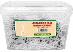 Aislador Z-8 Rabo-cerdo-varilla. Bolsa 50 unidades