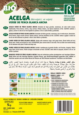 Semilla Ecologica Acelga Verde Penca Ancha blanca 2