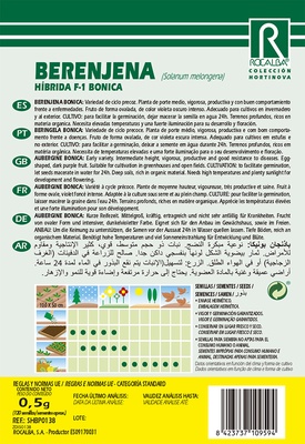 Semilla Profesional Berenjena Hibrida F1 Bonica