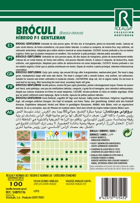 Semilla Profesional Brocoli Hibrido F1 Gentelman
