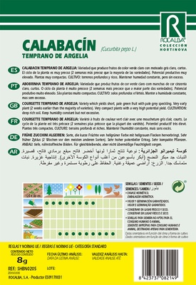 Semilla Calabacin Temprano de Argelia