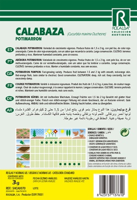 Semilla Calabaza Potimarron Uchiki Kuri 3 gr