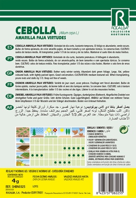 Semilla Cebolla Amarilla Paja de Las Virtudes 4 Gr