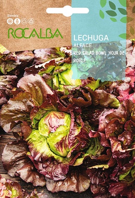 Semilla Lechuga Salad Bowl Rossa Hoja de Roble Semilla Lechuga Salad Bowl Rossa Hoja de Roble