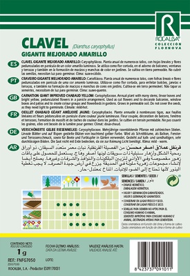 Semilla Clavel Gigante Mejorado, Amarillo