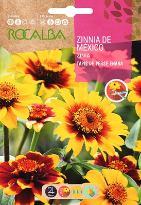 Semilla Zinia de Mexico Tapis de Perse Enana Variada