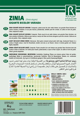 Semilla Zinia Gigante Bicolor Variada