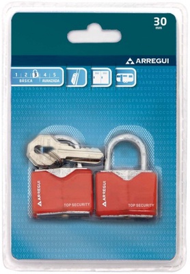 2 Candados acero Rojo / Azul 30mm