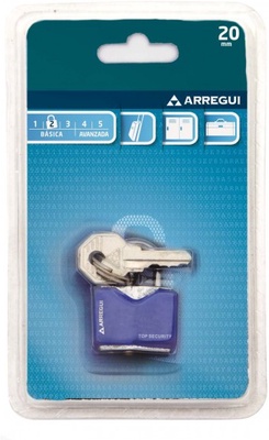 Candado Acero Rojo / Azul 20mm