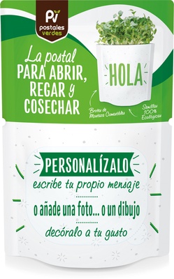 Postal Hola -semillas de Mostaza