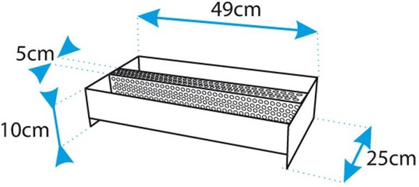 Cesta Metalica Quemador de Pellets 49x25x10 cm