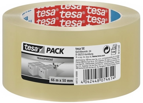Cinta Embalaje Tesapack Transparente 50mm 66 Metros