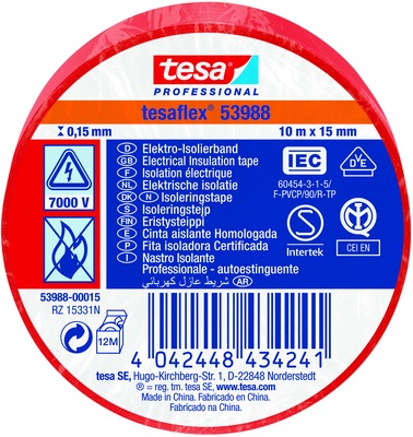 Cinta Aislante Tesa Roja 15 mm 10 Metros Cinta Aislante Tesa Roja 15 mm 10 Metros