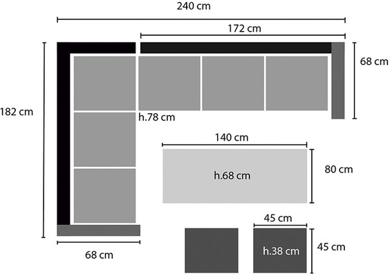 Conjunto Jardin Bali Mesa Alta + 2 Sofas + 2 Pufs 