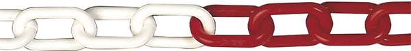 Cadena Plast.6mm Rojo/Blanco 25m