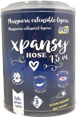 Xpansy Pro - Manguera Extensible de 7,5 Metros, Se Amplía de 2,5 a 7,5 metros con la Presión del Agua, Azul Xpansy Pro - Manguera Extensible de 7,5 Metros, Se Amplía de 2,5 a 7,5 metros con la Presión del Agua, Azul