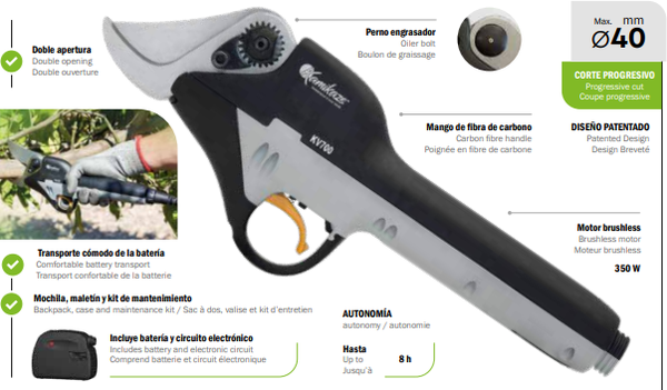 Tijera Poda Electrica a Bateria Kv 700 Kamikaze