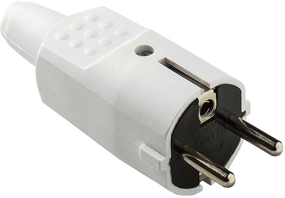 Clavija 4.8mm Goma 16a-250v Blanco Duolec