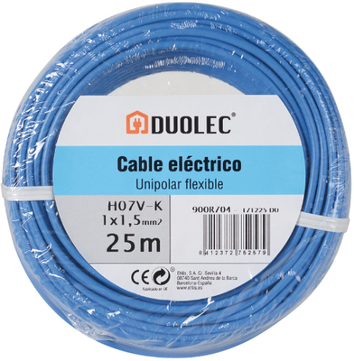 Cable Electrico 1,5 mm X10m Azul Duolec