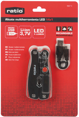 Alicate Multiherramienta Led 14 en 1 Ratio