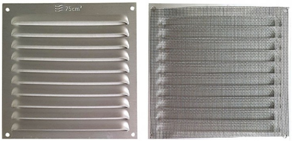 Rejilla Ventilacion Alum.20x20 Plata Mosquitera