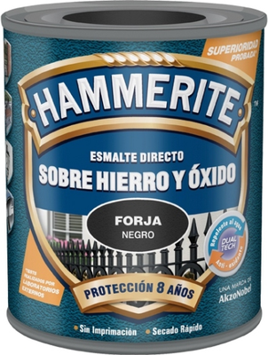 Esmalte Metalico Directo Hammerite Forja Negro 2.5l