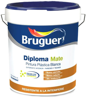 Pintura Plastica Diploma Blanco Antimoho Mate Bruguer 10l