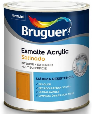 Esmalte Acrilico Multisuperficie Satinado Negro Bruguer 750ml