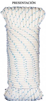 Cuerda Poli�ster / Trenzado Blanco/azul 5 mm 25 metros
