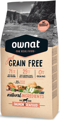 Pienso Perros Ownat Just Grain Free Salmon y Marisco 3 kg