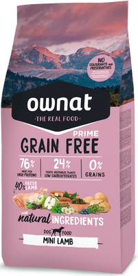 Pienso Perros Ownat Grain Free Prime Mini Cordero 3 kg Pienso Perros Ownat Grain Free Prime Mini Cordero 3 kg