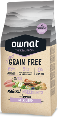 Pienso Gatos Ownat Just Grain Free Sterilized 8 kg Pienso Gatos Ownat Just Grain Free Sterilized 8 kg
