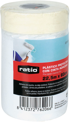 Cinta Adhesiva de Pintor Ratio Pl�stico Protector 90cm x 22,5 m